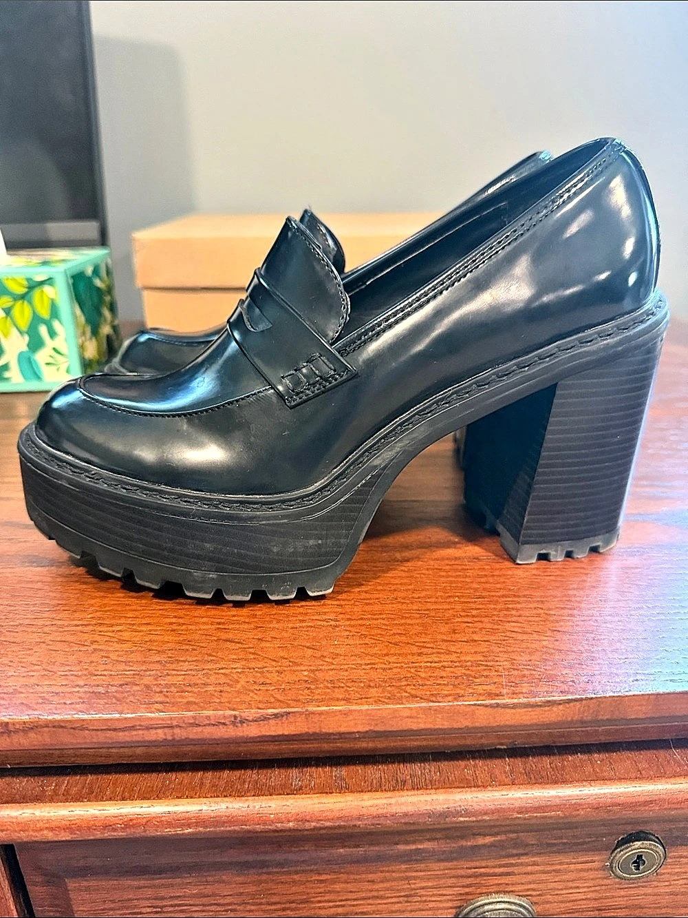 Steve Madden Kimberley Platform Loafer Platform Loafers Black US 8
